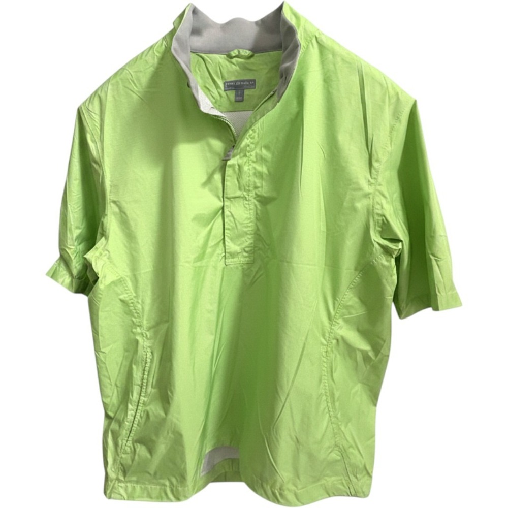 PETER MILLAR Lime Green Short Sleeve 1/4 Zip Pullover Jacket Size L